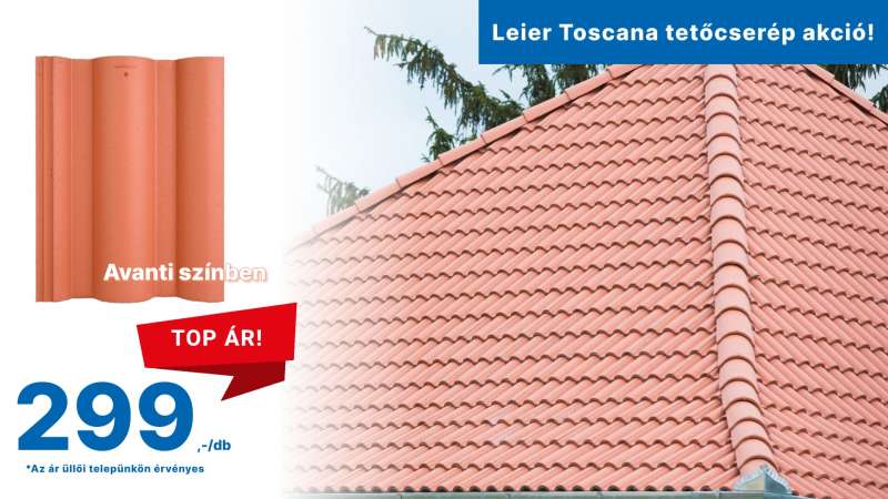 Toscana Avanti tetőcserép, most 299 Ft / db áron?
